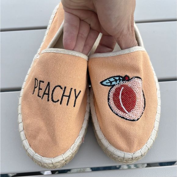 ASOS Joellie Peachy Novelty Espadrilles - Size 5 - Peach/Tan - Picture 3 of 11
